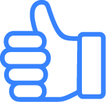 Ícono de pulgar arriba que representa la satisfacción de los viajeros.